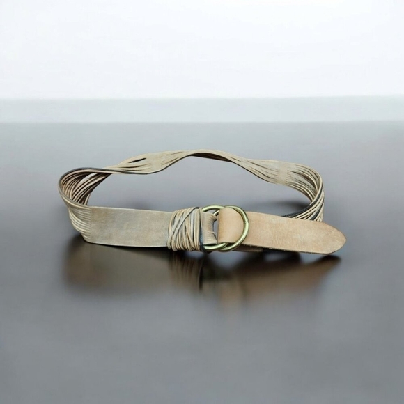 Women's leather belt Brown Size M/L - Picture 2 of 12